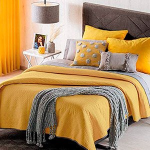 Edredón mostaza Vianney reversible