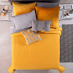 Edredón Mostaza Vianney doble vista 
