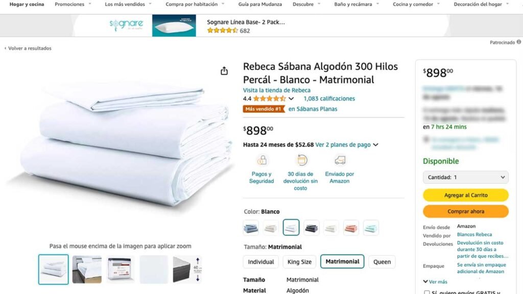 Sábana de percal que no se arruga